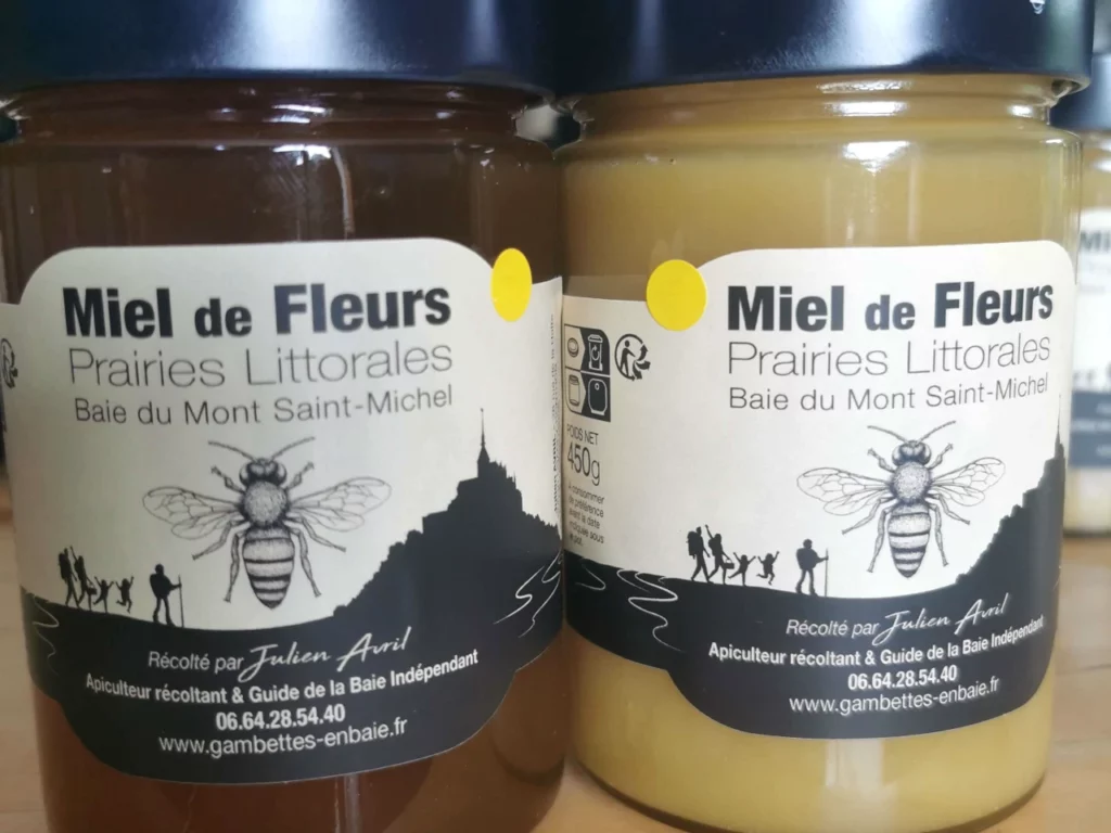 Ma démarche - pots de miel. Miel de fleurs Prairies Littorales Baie du Mont Saint-Michel