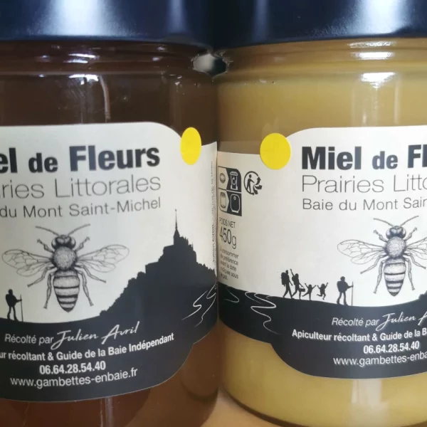 Ma démarche - pots de miel. Miel de fleurs Prairies Littorales Baie du Mont Saint-Michel